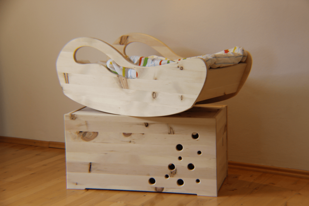 Babywiege Julia Set aus Zirbenholz - Image 2
